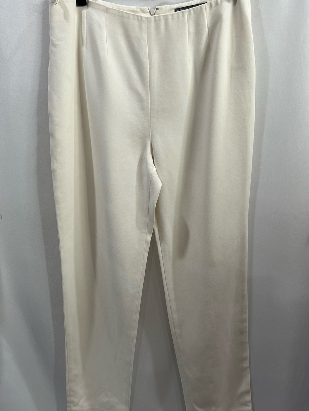 44 (US 8) Vtg. Alexander McQueen Ivory High Waisted Cigarette Trousers
